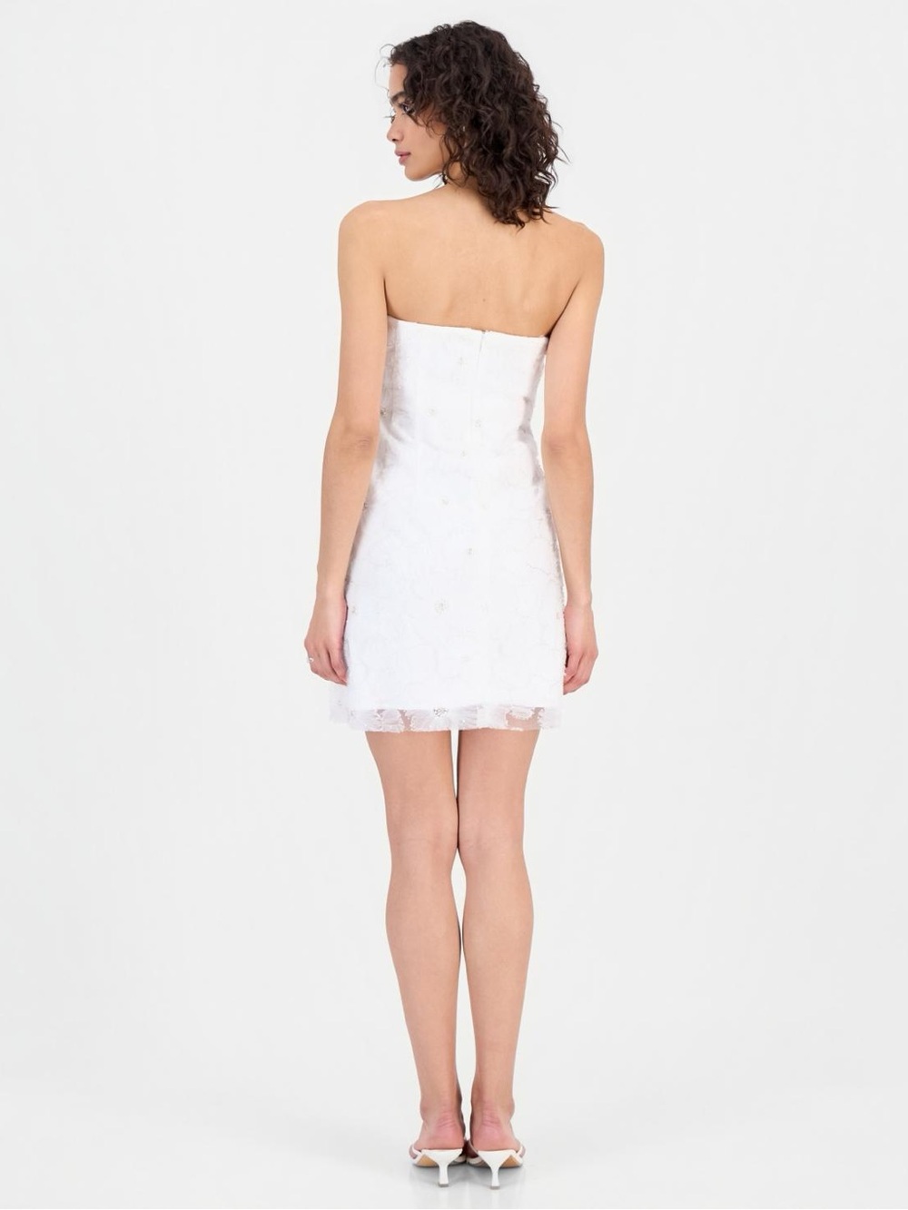 NWT Sam Edelman White Floral Lace Beaded Mini Dress - Picture 2 of 4